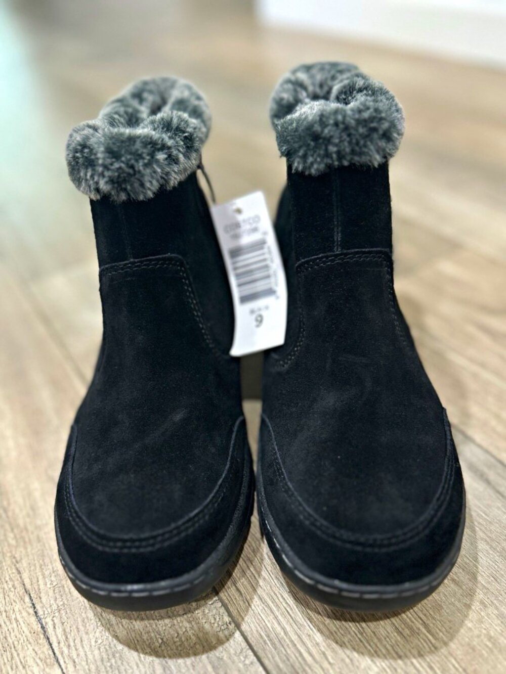 Khombu Iris Women’s Size 9 Black Suede Faux Fur Ankle Winter Boots